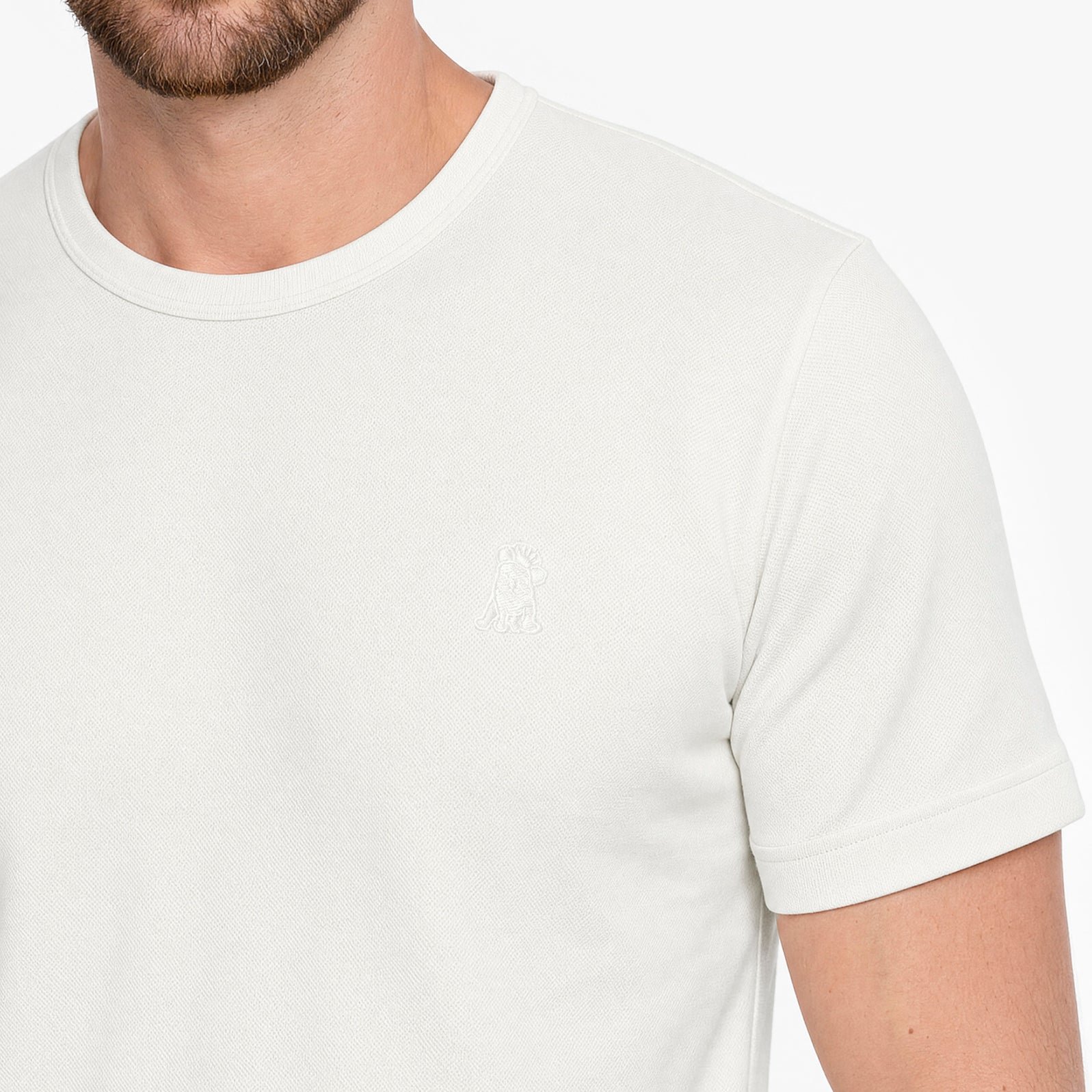 Men's Pique T-Shirt — Egret/Ivory - Image 3