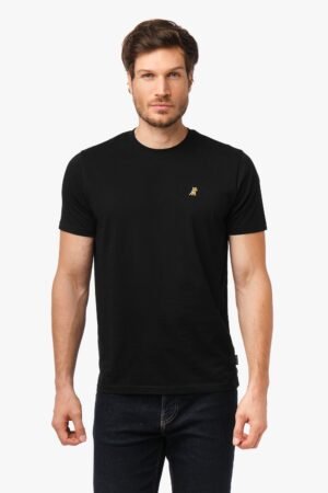 Men's Crew Neck Jersey T-Shirt — Black Beauty/Gold