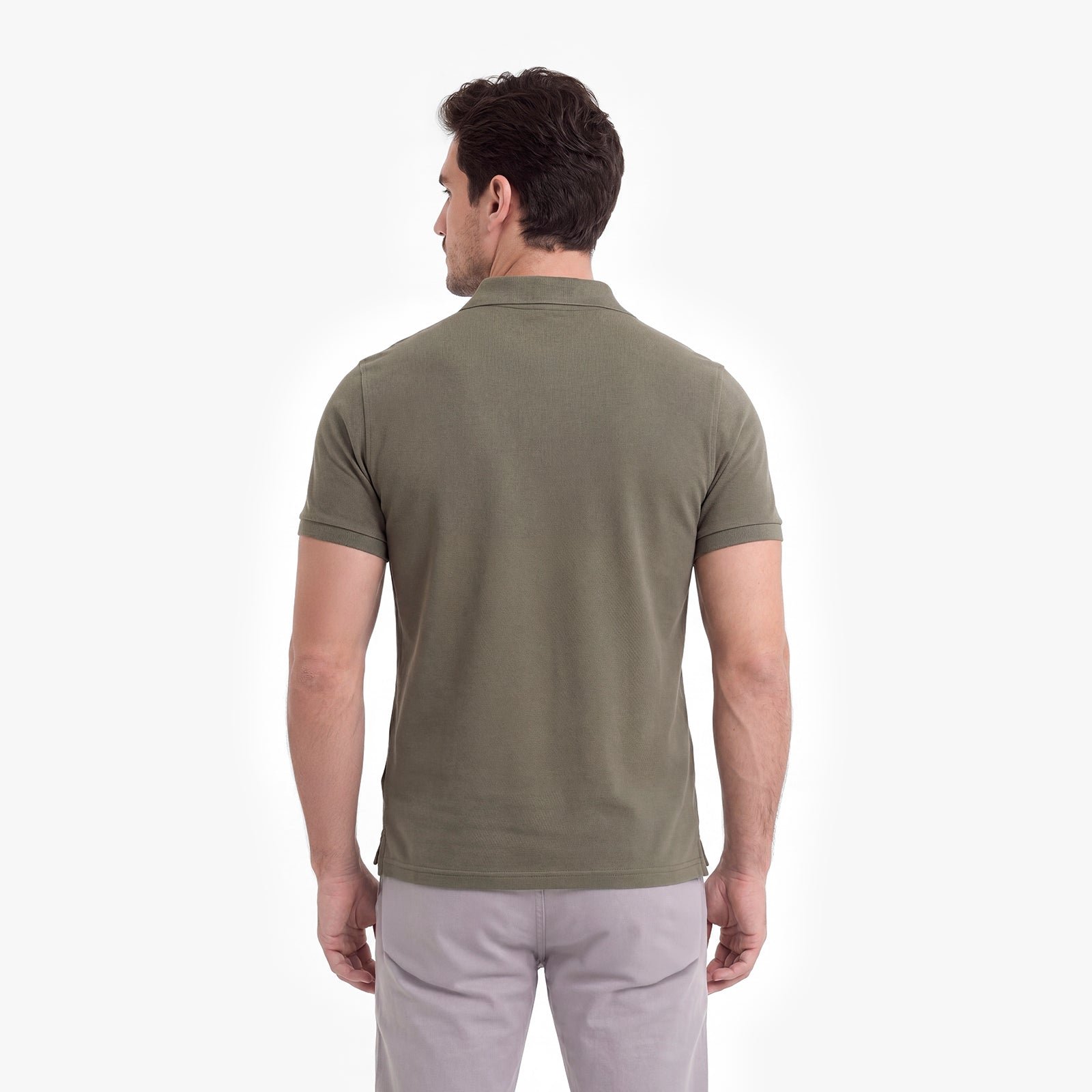 Men's Regular Fit Polo Shirt — Burnt Olive/Olive - Image 2
